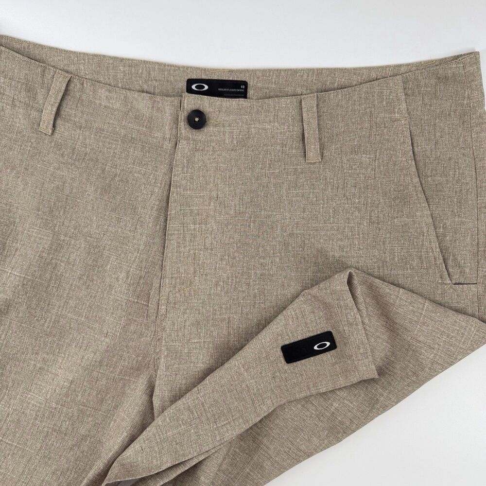 Oakley Regular Fit Performance Shorts Men 40 Heathered Brown Golf Pockets 10”
